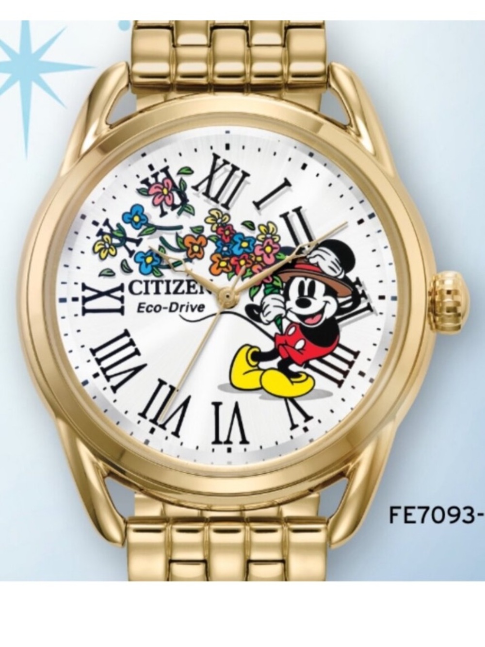 Citizen Gold-tone Watch with Mickey Mouse Dial
